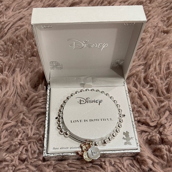 DISNEY Tri-Tone Crystal Minnie Mouse Charm Stretch Bracelet - Picture 1 of 5
